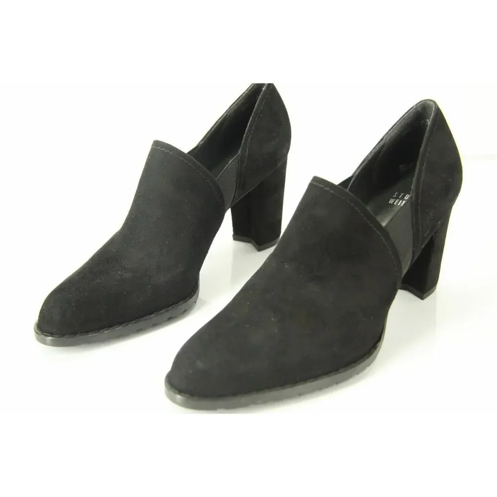 Stuart Weitzman Black Suede CORRAL Ankle Boot Stretch Pumps